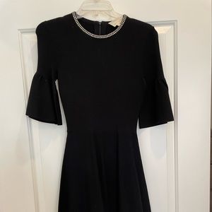 Kate Spade Jewel Collar, Bell Sleeve Black Dress